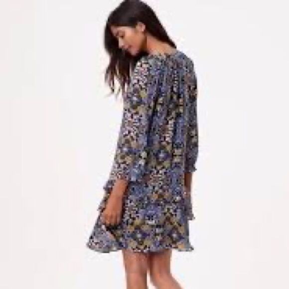 Loft Floral Ruffle Swing Dress - Sz XSP - Picture 15 of 16